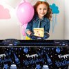 41PCS Navy Blue and Black Birthday Party Decorations Happy Birthday Tableware Supplies Set Including Plates Napkins Tablecloth for Men Women