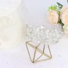 YARIEW Small Silver Crystal Crown for Little Girls Flower Bouquets Accessories Rhinestones Wedding Cake Topper Birthday Crown for Kids Cake Decorations