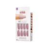 KISS Gel Fantasy Ready-to-Wear Press-On Gel Nails, “Stick Together”, Long, Dark Pink, Nail Kit with 24 Mega Adhesive Tabs, Pink Gel Glue, Manicure Stick, Mini File, and 28 Fake Nails