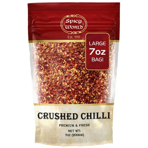 Crushed Red Pepper Flakes 7 Ounce Bag - Chili Flakes - by Spicy World