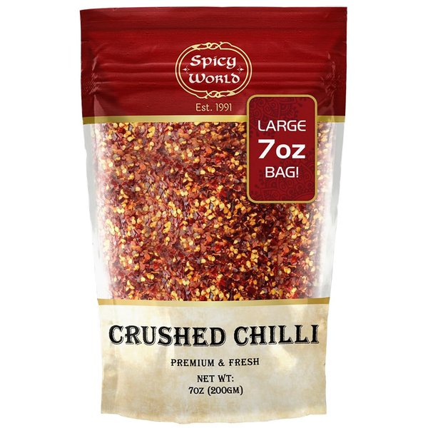 Crushed Red Pepper Flakes 7 Ounce Bag - Chili Flakes - by Spicy World