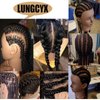 LUNGCYX Mannequin Head Human Hair,Cosmetology Manikin Head With 100% Real Human Hair Doll Head for Hairdresser Training Practice Braiding Hair Styling (BLACK-508)
