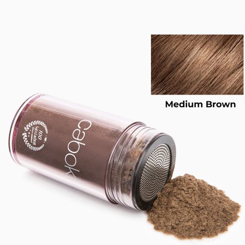 Caboki All-Natural, Plant-Based Hair Building Fiber. Hair Loss Concealer. Covers Bald Spot and Thinning Hair. (16G, 40-Day Supply) (Medium Brown)