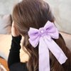 2 PACK Big Bow Hair Clip, Big Bowknot Camellia Hair Barrettes French Hairpin Snap Hair Clasps Cute Tulle French Hair Styling Accessories for Women Girls (Blue + Purple)