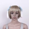 1 Pair Blue Girls Bunny Plush Lop Ears Hair Clip Rabbit Furry Ears Ribbon Bow-knot Hair Clamp Hairpin Cosplay Headwear Easy to Wear Ornaments, Hair Accessories