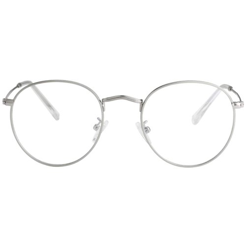 Kursan Blue Light Blocking Glasses for Women Men Retro Round Clear Lens Eyeglasses (Silver)