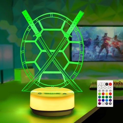 MTDYHY Magical Night Light for Game Players Creative Desk Decor Lamp, Children's Room Mood Light, Remote Control & Buttons,14 Colors RGB and Warm White LED Light, Gift for Boys Anime Enthusiast