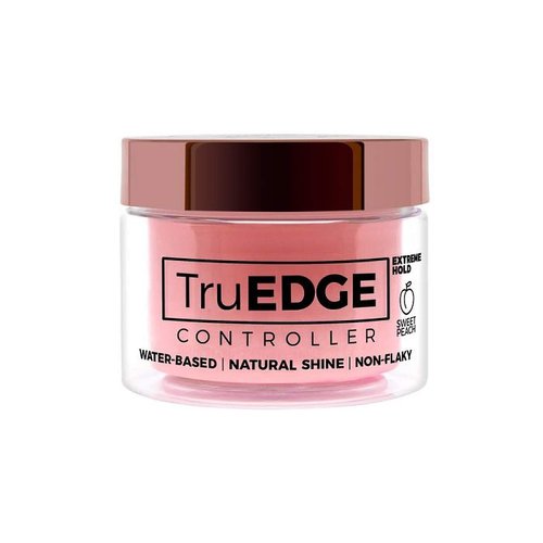 TruEDGE Controller Extreme Hold Water-Based Pomade - Ntaural Shine & Non-Flaky Scented Edge Control - Perfect for Hair-Braiding (Sweet Peach)
