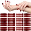 XEAOHESY 16 Sheets 224 Pieces Crimson Solid Color Nail Polish Stickers, Self-Adhesive Nail Polish Strips, Red Nail Wraps, 4 x 2.2inch