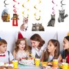 24PCS Hanging Swirl Pet Cat Birthday Party Decorations for Boys Kids Theme Birthday Party Supplies Cat Hanging Spiral Cat Decor (Pet Cat)
