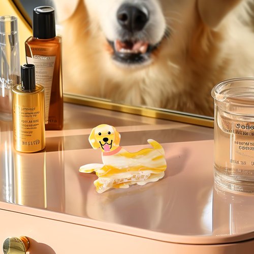 Yussti Golden Retriever Hair Claw Clips for Women Girls Cute Small Hairpins Hairgrips For Short Long Hair Doggie Gift Idea For Her Daughter Puppy Lovers Set of 1