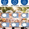 QOUBAI Gingham Oval Paper Plates 11inch Blue and White Checkered Plates and Napkins, Blue and White Plaid Birthday Tableware Outdoor for BBQ Gathering Picnic Blue Boys Theme Party Supplies, 25 Guest