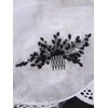 YERTTER Black Crystal Hair Comb Vintage Beaded Bridal Headpiece for Women's Wedding and Special Occasions
