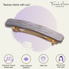 French Amie Small 2 1/4 inch Celluloid Handmade Hair Barrette No Slip Grip Durable Styling Women Hair Accessories Hair Clip for Girls, Made in France(Metallic Grey)