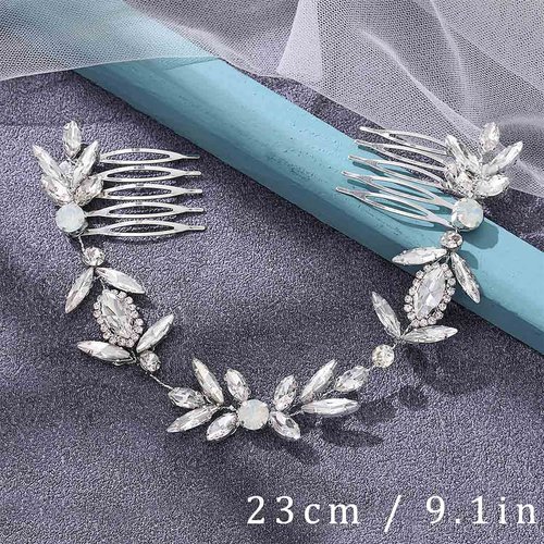 Easedaily Crystal Bride Wedding Headpiece Silver Rhinestone Bridal Hair Comb Prom Hair Accessories for Women