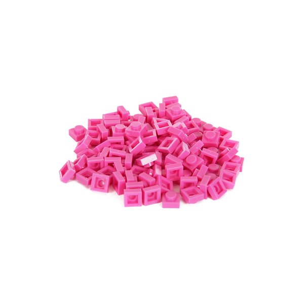 elope BRICKY BLOCKS - 100 Piece Set: Build, Play, and Create with Fun Interlocking Brick Set - Magenta