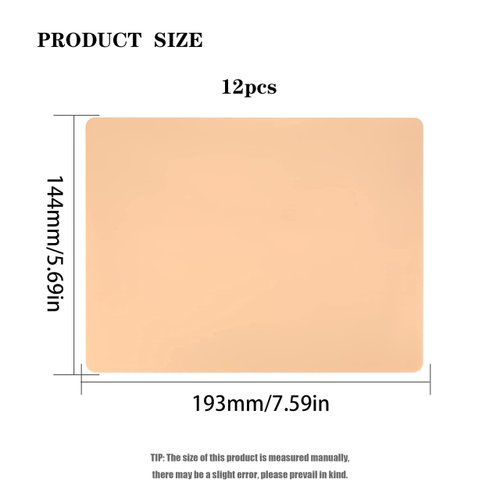 woshilaoDS 12 Pcs Blank Tattoo Practice Skin, 5.9x7.8" Double Sides Tattoo Skin Practice, Silicone Fake Tattooing Microblading Eyebrow Practice Skin Sheets for Tattoo Practice, Beginners