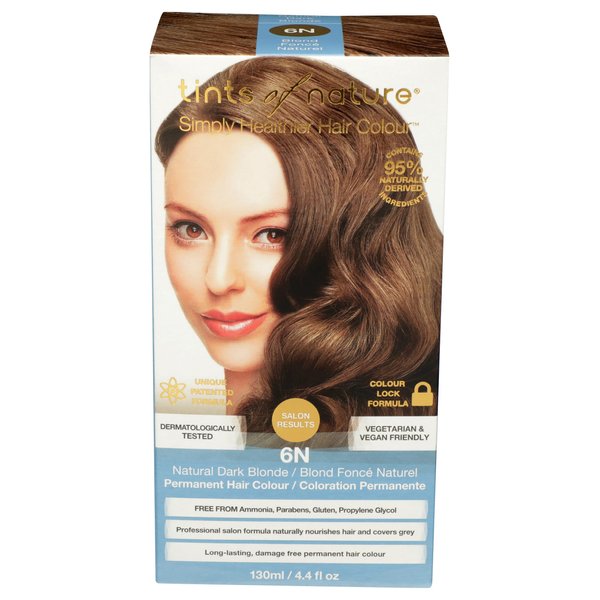 TINTS OF NATURE 6N Natural Dark Blonde Hair Color, 4.4 FZ