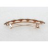 Faship Clear Crystal Rose Gold Plated Floral Small Hair Barrette Clip