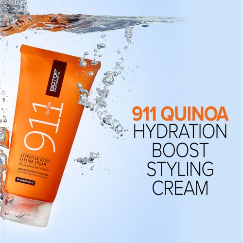 Biotop Professional 911 Quinoa Hydrating Styling Cream - Made with Quinoa and Hyaluronic Acid - Moisturizing and Smoothing for Frizz Control and Hair Styling - (6.08 oz/180 ml)