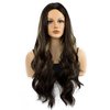 MocNeavian Dark Brown Golden Ombre Wigs 29 Inches Long Wavy Wigs for Women Middle Part Ombre Natural Looking Synthetic Heat Resistant Fiber Wig Women's Wigs for Daily Use Women's Charming Wigs