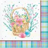 Creative Converting Easter Plaid Beverage Napkins, 5", Multi-color
