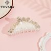 TOVABA White Hair Claw Clips for Women Shinny Rhinestones Hair Clips Cute Trendy Medium Hair Claw Clips Acrylic Clips Strong Hold Jaw Hair Clip for Thick Thin Hair