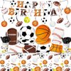 QIYANPAX Sports Birthday Party Decorations, Sports Theme Party Plates and Napkins Baseball Football Soccer Basketball Disposable Tableware Serves 20 Guests for Birthday Party
