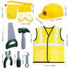 Popsunny Toddler Tool Set, Construction Worker Costume for Kids 3 4 5 6, Boys Girls Pretend Play Toys with Construction Vest, Hat & Adjustable Tool Belt