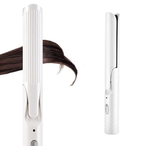 Fuyuteen Hair Straightener and Curler 2 in 1 with Curls Bangs 1 1/4-Inch Flat Iron Curling Iron for Short Long Fine Hair Travel,Ceramic Coating,Anti-Scald,Fast Results,Smooth Styles Hair Iron,White