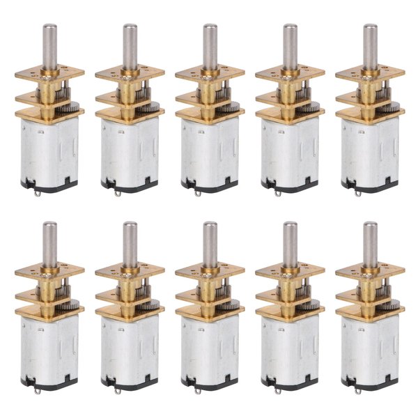 CNBTR 12mm DC Speed Reduction Gear Motor Gearwheel Replacement for GA12-N20 1000RPM Miniature Metal Electric 6V(DC1.5 to 12.0V) with 10mm Output Shaft Set of 10