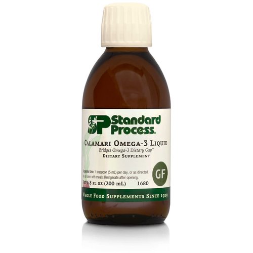 Standard Process Calamari Omega-3 Liquid - Emotional Support, Heart Health, Brain Health, and Hair, Skin, and Nail Health Support with EPA and DHA from Squid Oil - 200mls