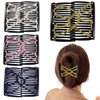 4 Pieces Elastic Hair Comb Clips Magic Stretchy Double Comb Hair Clips for Girls Women Hairstyle Hair Accessories (Silver-Pink,Gold,White,Blue)