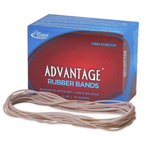 Alliance Rubber 26259 Advantage Rubber Bands Size #117A, 1/4 lb Box Contains Approx. 100 Bands (7" x 1/16", Natural Crepe),Beige