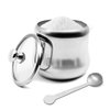 XHKDSYMC 300ml Stainless Steel Sugar Bowl with Lid and Spoon 10 OZ Coffee Seasoning Jar Condiment Pot Spice Container Canister Cruet with Lid and Spoon (Style B)