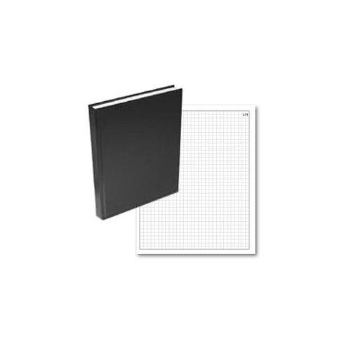 BookFactory Black Grid Notebook/Grid Book - 96 Pages (.25 Grid Format) 8" x 10" Black Cover Section Sewn Hardbound (GRD-096-SGP-A-LKT00)
