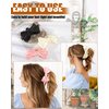 CHLINS 3 Count Bow Claw Clip - Bow Clips for Women in Satin, Nonslip Claw Clips for Thick Thin Hair, Hair Accessory in Black, White, Pink
