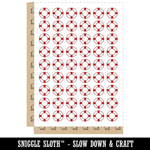 Nautical Lifesaver Temporary Tattoo Water Resistant Fake Body Art Set Collection - 54 1" Tattoos (1 Sheet)