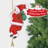 Strong Camel Santa Claus Musical Climbing Rope Christmas Electric Toy Decorations Hanging Beads with Music
