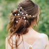 Lusofie 18Pcs Pearl Bobby Pins Bridal Wedding Hair Peals U Shaped Pearl Hair Pins Accessories for Brides Bridesmaids Women Girls(Gold)