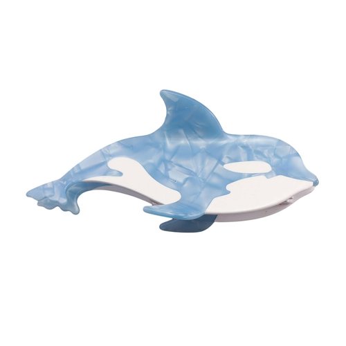 Ocean Killer Whale Hair Clip,Acetate Hair Claw,Small Hair Clips for Women,Light Blue