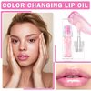 CAHIUYOA Magic Color Changing Lip Oil Hydrating Plumping Lip Oil Tinted Lip Gloss Lip Balm Shimmer Non-sticky Lip Glow Oil Transparent Lip Care
