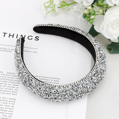 AOPRIE Baroque Headbands for Women Girls Hair Bands for Women's Hair Wide Headbands for Women Silver, 1 Pack