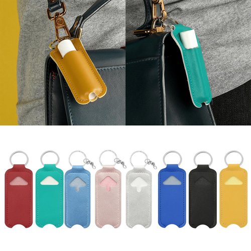 KUFptva Chapstick Holder Keychain Lip Balm Cover Lipstick Sleeve Pouch Gloss Organizers Keyring Backpack Decors, 9cm