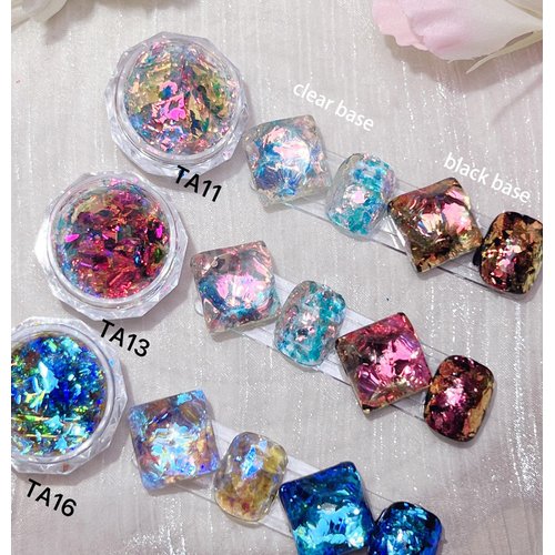 Nail Glitter for Nail Art Chameleon Flakes Nail Foil Holographic Nail Powder Body Glitter Opal Iridescent Nail Polish Acrylic Powder Set 6 Boxes Nail Art Design Kit for DIY Women Girls Ultra Thin