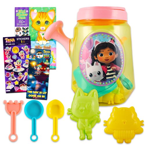 DreamWorks Gabby's Dollhouse Watering Can Set for Kids Water Toys - 6 Pc Gabby Beach Toy Bundle with Watering Can, Shovel, and More | Gabby's Dollhouse Water Toys