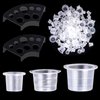 UPTATSUPPLY Tattoo Ink Cups 300Pcs Mixed Size with 2 Cups Holders Permanent Makeup Pigment Clear Holder Container Cap Tattoo Accessory