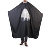 Vtrem Barber Cape with Viewing Window Professional Salon Cape Transparent Cutting Hair Cloth with Closure, Black