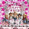 Disco Cowgirl Party Decorations,171Pcs Western Cowgirl Horse Birthday Party Decoration Supplies (16 Guest) with Cowgirl Plates Napkins Forks Tablecloth Cake Topper Fringe Curtain Balloon Banner
