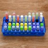 BKMAMLAB Plastic Test Tube Holder Rack for 5ml/10ml/15ml Tubes, Detachable,Holes 50(Blue Single)